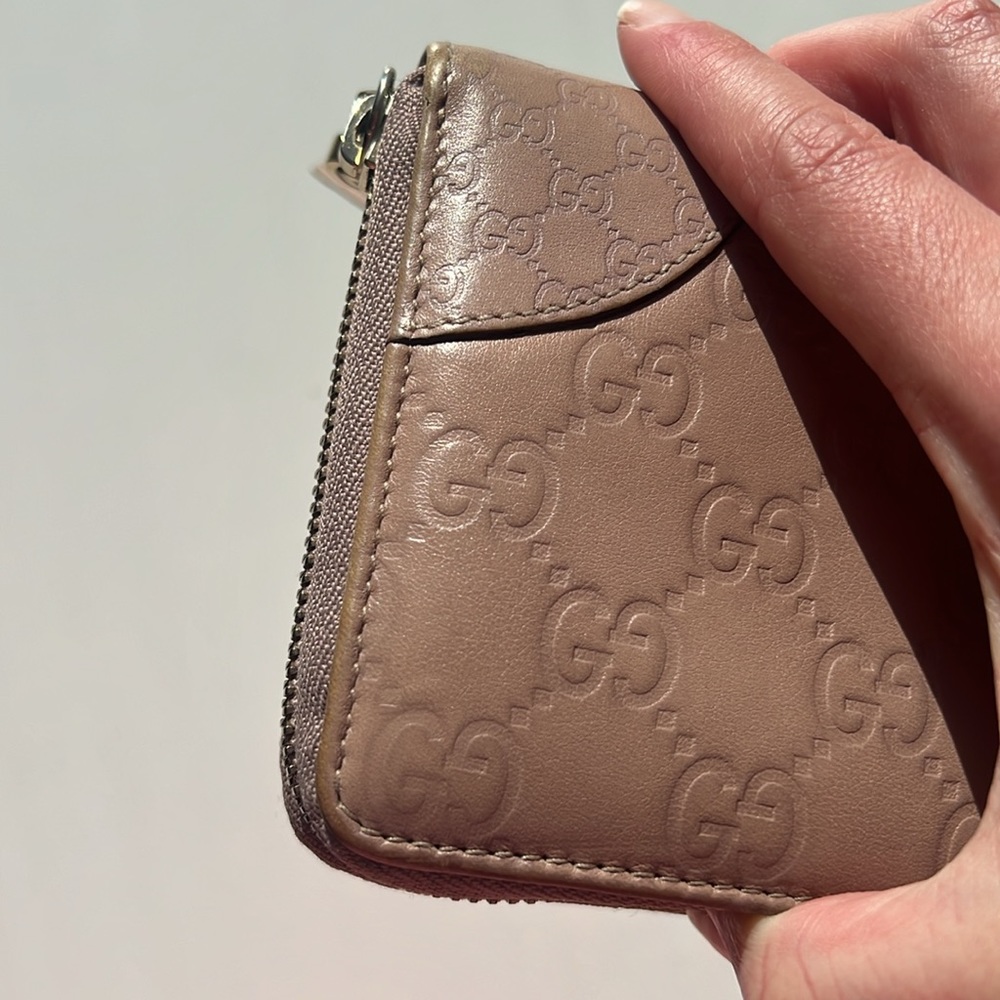 Authentic Gucci Guccissima Large Blush Pink Nude Zip Around Continental Wallet - Picture 6 of 17